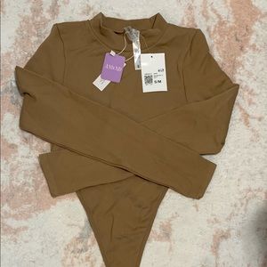 Super high cut thong bodysuit